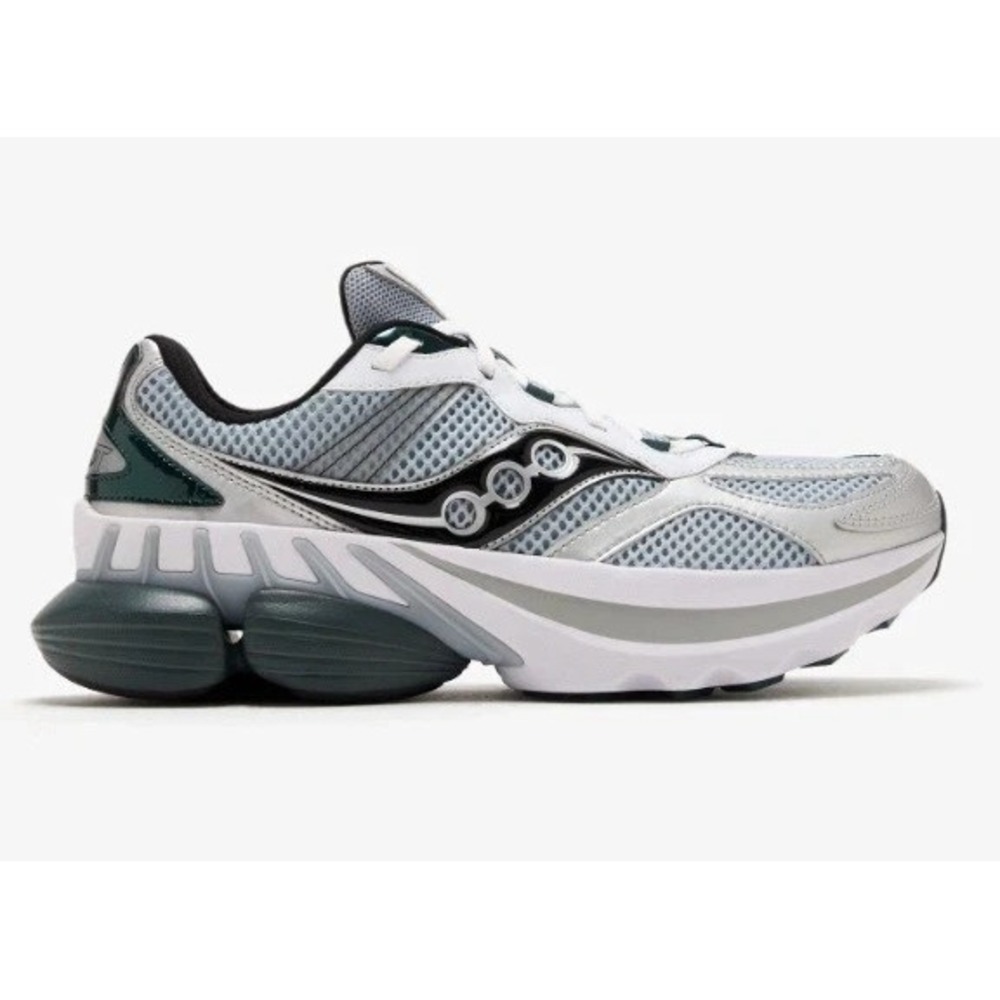 Saucony GRID NXT Mens Size 9.5 Silver Green Running Shoes Sneakers S70797-9 NEW